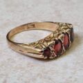 Five Stone Garnet Ring in 9ct Gold.