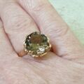 Fancy Set Solitaire Smoky Quartz Ring in 9ct Gold,  a UK P or a US 7 3/4.