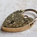 Engraved Heart Padlock in 9ct Gold