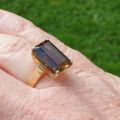Smoky Quartz Solitaire Ring in 14ct Gold.