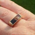 Derbyshire Blue John Signet Ring in 9ct Gold.