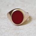 Heavyweight Carnelian Signet Ring in 9ct Gold.