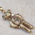 Articulated Teddy Bear Pendant in 9ct Gold