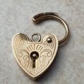 Small Engraved Heart Padlock in 9ct Gold