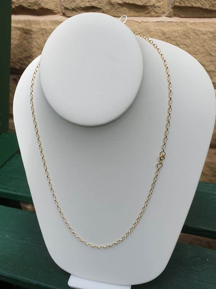 Large Oval Link Belcher or Rolo Chain in 9ct Gold, 20 inches. - Gems ...