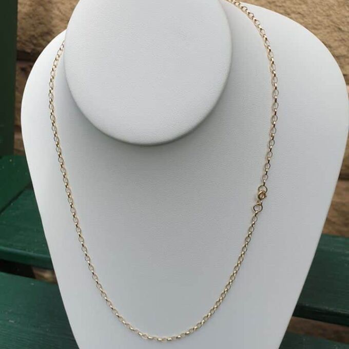 Large Oval Link Belcher or Rolo Chain in 9ct Gold, 20 inches. - Gems ...