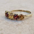 Garnet and Citrine Ring in 9ct Gold, a UK Q1/2 or a US 8 3/4