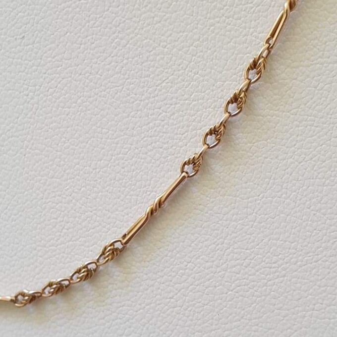 Antique Fancy Link Paperclip Chain Necklace in 9ct Gold, 18 inches.
