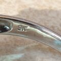 Swiss Blue Topaz Solitaire Ring in 9ct White Gold,  a UK N 1/2 or a US 7 1/4.