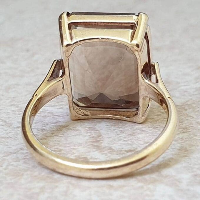 Huge Quartz Solitaire Ring in 9ct Gold