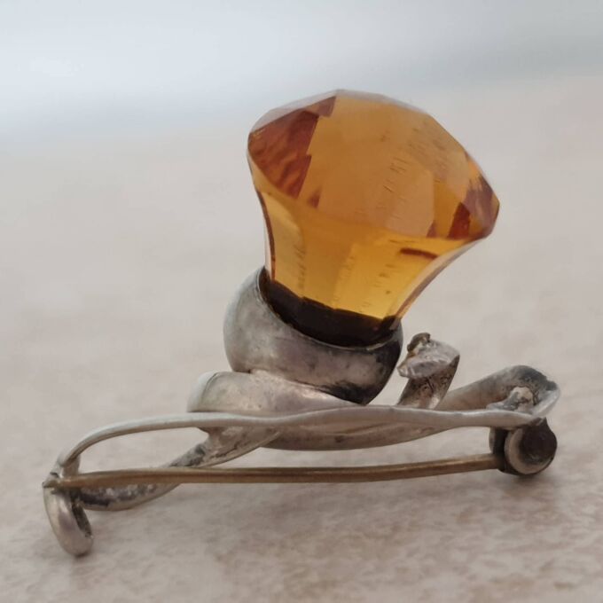 Charles Horner Style Thistle Brooch in Sterling Silver