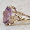 Reserved – Oval Amethyst Solitaire Ring in 9ct Gold.