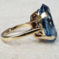 Enormous Synthetic Blue Spinel Kapow Ring in 9ct Gold, a UK K or a US 5 1/2.