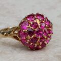 Sale – Synthetic Pink Ruby Sapphire Cluster 9ct Gold Ring, a UK N or a US 7.