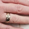 Four Piece Puzzle Ring with Diamond Accents in 9ct Gold, a UK P or a US 8.
