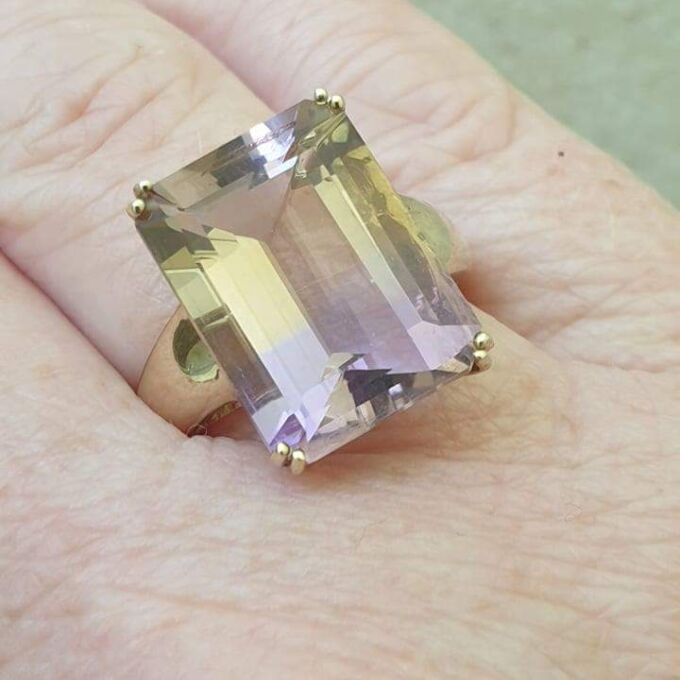 Ametrine Solitaire Ring in 9ct Gold, a UK O 1/2 or a US 7 1/2