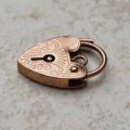 Small Engraved Working Heart Padlock in 9ct Rose Gold