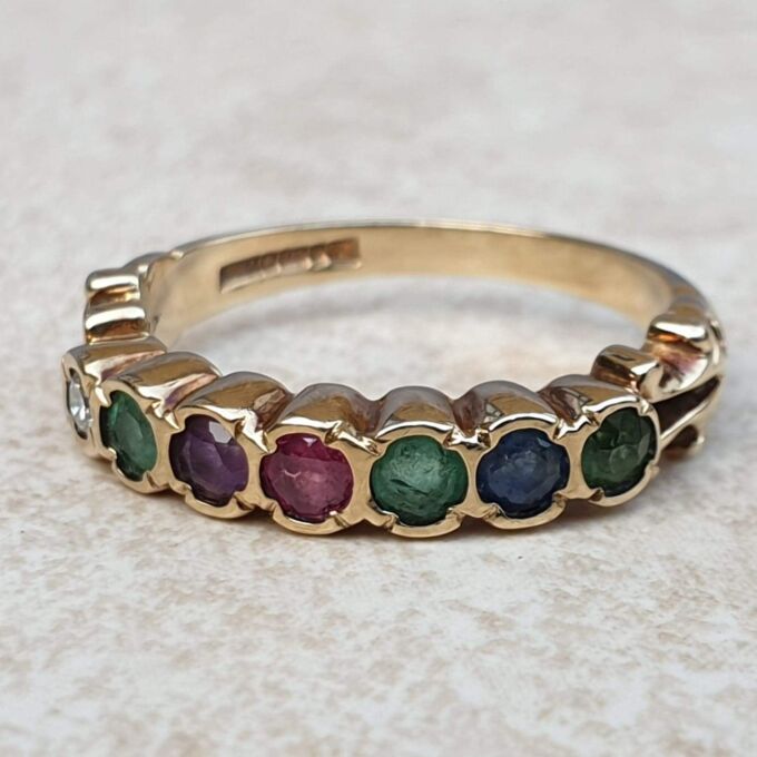 DEAREST Acrostic Ring in 9ct Gold,  a UK L 1/2 or a US 6 1/4