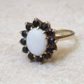Opal and Sapphire Cluster Ring in 9ct Gold.