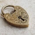 Engraved Heart Padlock in 9ct Gold