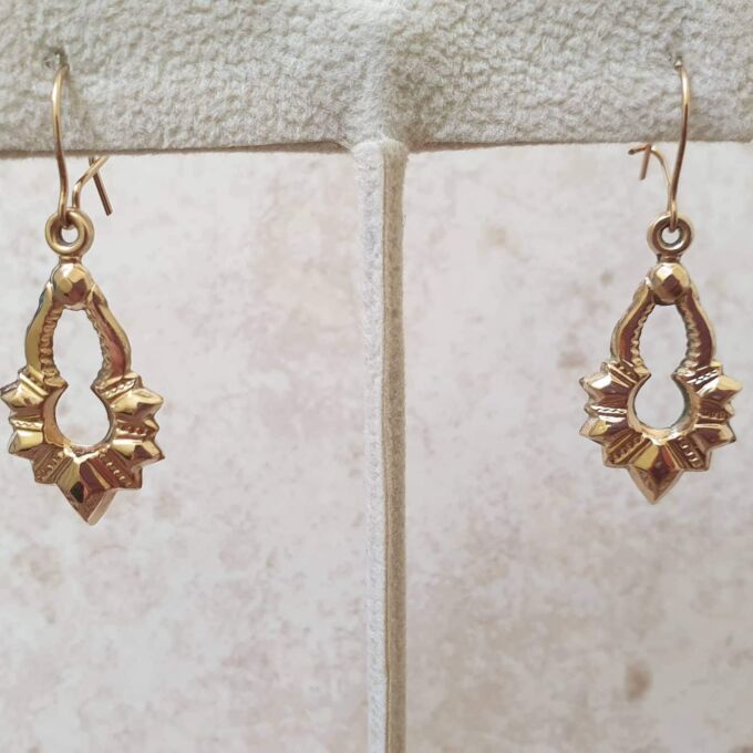 Ornate Drop Earrings in 9ct Gold.