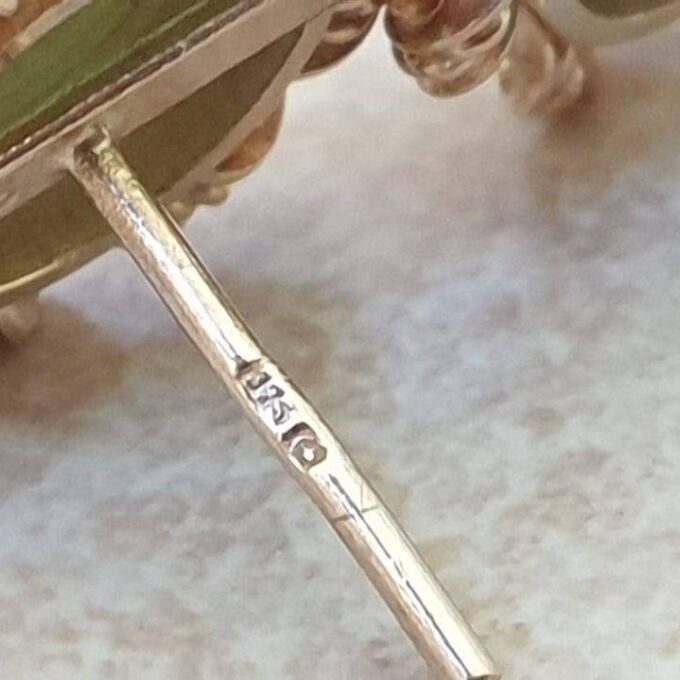 Reserved – Green Jadeite Stud Earrings in 9ct Gold