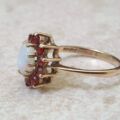Opal and Garnet Cluster Ring in 9ct Gold.