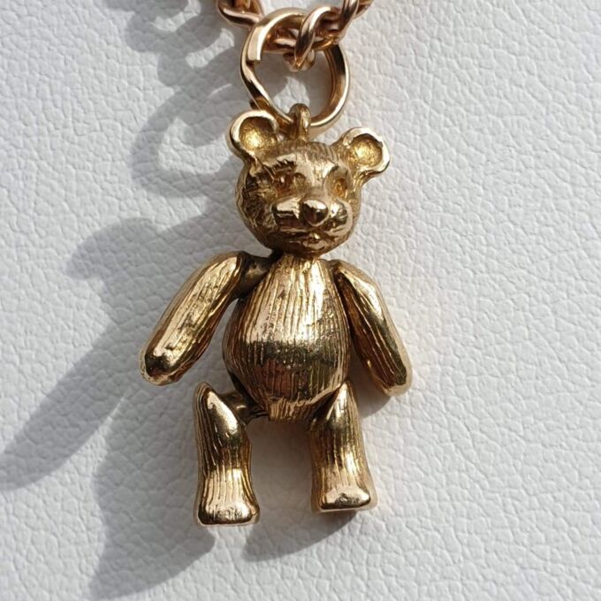 Articulated Teddy Bear Pendant In 9ct gold