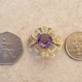 Celtic Style Amethyst Brooch in 9ct Gold.