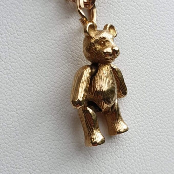 Articulated Teddy Bear Pendant In 9ct gold