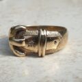 Diamond Set Buckle Ring in 9ct Gold, a UK S or a US 9 1/2.