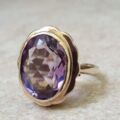 Amethyst Solitaire Frame Ring in 9ct Gold, a UK K or a US 5 3/4
