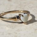 Dainty Heart Shaped Opal Ring in 9ct Gold,  a UK M 1/2 or a US 6 1/2.