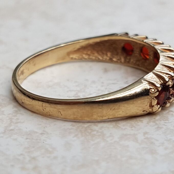 Versatile Garnet Stacking band in 9ct Gold, a UK N 1/2 or a US 7.