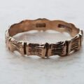 Vintage Bamboo Patterned Band in 9ct Gold, a UK (almost) N or a US 6 3/4.