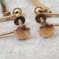 Old Turquoise Paste and 9ct Gold Screw Back Earrings.