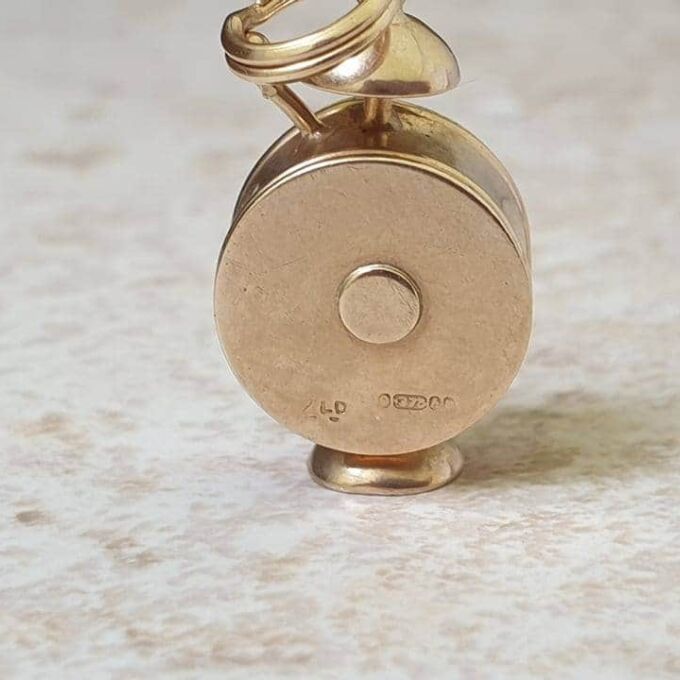 Alarm Clock Charm Pendant in 9ct Gold.