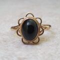 Onyx Cabochon Ring in 9ct Gold.