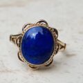 Lovely Lapis Lazuli Solitaire Ring in 9ct Gold, a UK L 1/2 or a US 6 1/4.