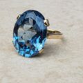 Enormous Synthetic Blue Spinel Kapow Ring in 9ct Gold, a UK K or a US 5 1/2.