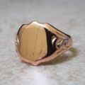 Shield Signet Ring in 9ct Rose Gold.