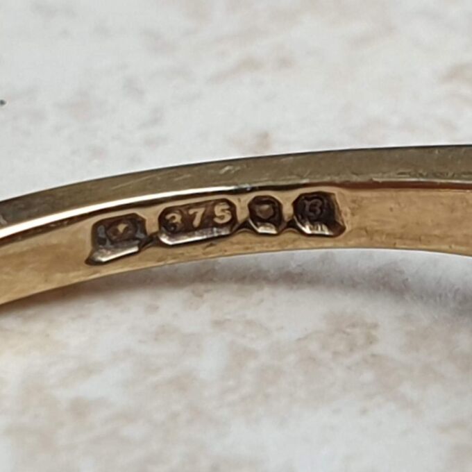 Two Row Blue Sapphire Ring in 9ct Gold, a UK K or a US 5 1/2.