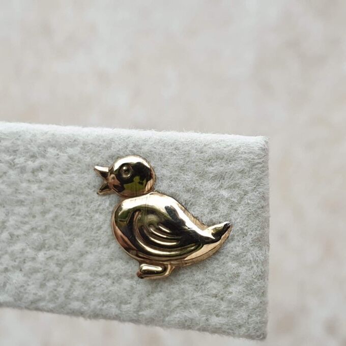 Fun Duck Earrings in 9ct Gold.