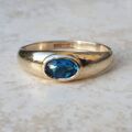 London Blue Topaz Ring in 9ct Gold, a UK J or a US 5