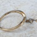 Wishbone Chevron Ring with Dolphin Charm in 9ct Gold.