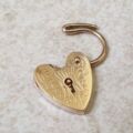 Tiny Fully Working Heart Padlock in 9ct Gold