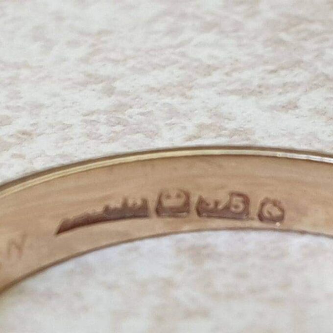 Seven Stone Dark Sapphire Band Ring in 9ct Gold