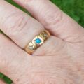 Antique Turquoise and Diamond Ring in 18ct Gold.