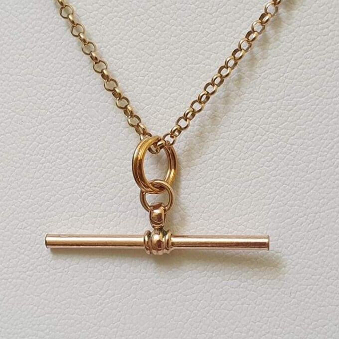 Simple T Bar Pendant in 9ct Rose Gold