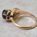 Black Synthetic Sapphire Ring with Ruby in 9ct Gold.